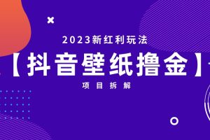 (6579期)2023新红利玩法:抖音壁纸撸金项目