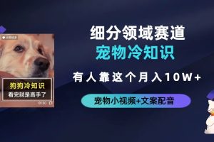 (6543期)不起眼的抖音细分赛道-宠物冷知识,一段宠物视频配文案,有人靠这个月入10w