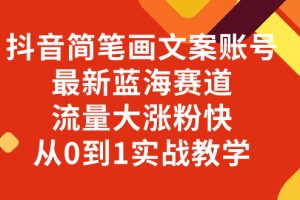 （8096期）抖音简笔画文案账号，最新蓝海赛道，流量大涨粉快，从0到1实战教学