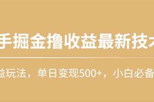 (10163期)快手掘金撸收益最新技术,高收益玩法,单日变现500+,小白必备项目