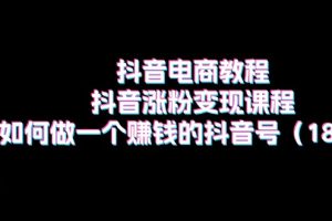 (11436期)抖音电商教程:抖音涨粉变现课程:如何做一个赚钱的抖音号(18节)