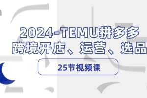 (12106期)2024-TEMU拼多多·跨境开店、运营、选品(25节视频课)
