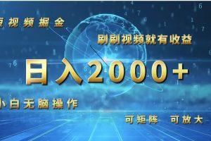 (12347期)短视频掘金,刷刷视频就有收益.小白无脑操作,日入2000+