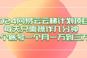 (12675期)2024网易云梯计划项目,每天只需操作几分钟 一个账号一个月一万到三万