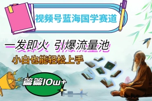 (12636期)视频号蓝海国学赛道,一发即火,引爆流量池,小白也能轻松上手,月入过万