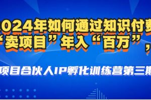 (12877期)2024年普通人如何通过知识付费“卖项目”年入“百万”人设搭建-黑科技…