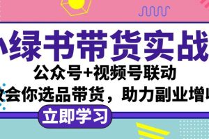 (12848期)小绿书AI带货实战营:公众号+视频号联动,教会你选品带货,助力副业增收