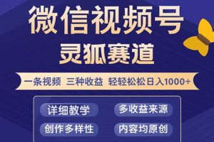 (12792期)视频号【灵狐赛道2.0】一条视频三种收益 100%原创 小白三天收益破百