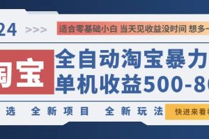 (12790期)2024淘宝暴力掘金,单机500-800,日提=无门槛