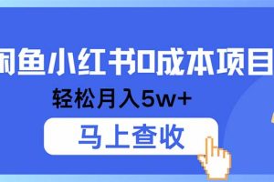 (12777期)小鱼小红书0成本项目,利润空间非常大,纯手机操作