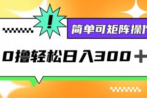 (12740期)0撸3.0,轻松日收300+,简单可矩阵操作
