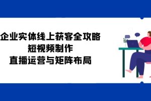 (12966期)企业实体线上获客全攻略:短视频制作、直播运营与矩阵布局