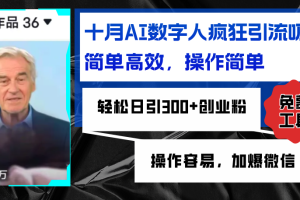 (12963期)AI数字人疯狂引流吸粉,简单高效,日引300+创业粉 ,操作容易,加爆微信