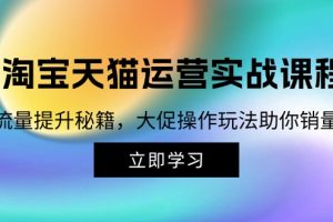 (12959期)淘宝&天猫运营实战课程,传授流量提升秘籍,大促操作玩法助你销量飙升