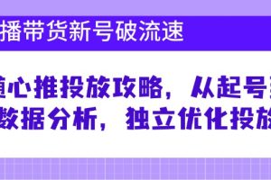 (12942期)直播带货新号破 流速:随心推投放攻略,从起号到数据分析,独立优化投放