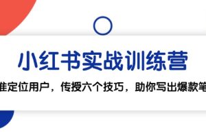 (12925期)小红书实战训练营:精准定位用户,传授六个技巧,助你写出爆款笔记