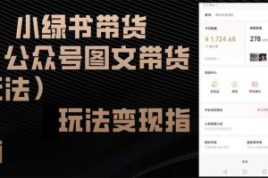 (12902期)小绿书带货(公众号图文带货玩法)玩法变现指南