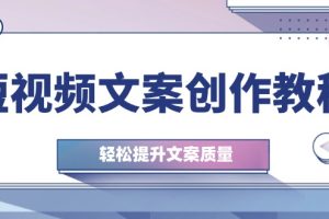 (12900期)短视频文案创作教程:从钉子思维到实操结构整改,轻松提升文案质量