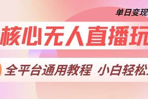 (13221期)最核心无人直播玩法,全平台通用教程,单日变现2000+